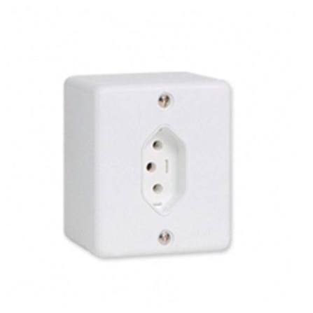 Produto SISTEMA-X BRANCO BOX 1 TOMADA BIPOLAR 3 PINOS 10A 63140