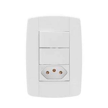 Produto CONJUNTO BRANCO LEV MODULAR 2 INTERRUPTOR SIMPLES + 1 TOMADA 10A