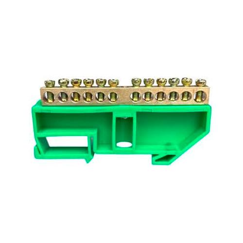 Produto BARRAMENTO TERRA COM TRILHO 12 FUROS