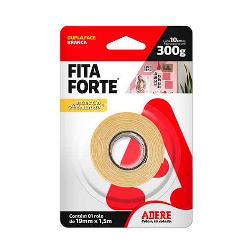 Produto FITA DUPLA FACE ESPUMA BRANCA 19X1,5M BLISTER