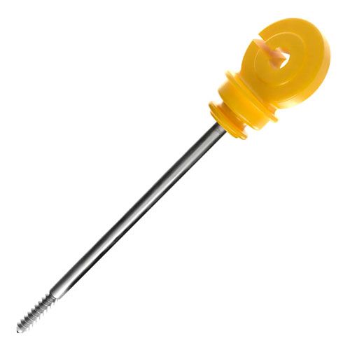 Produto ISOLADOR GANCHO CURTO 9CM AMARELO PARA CERCA ELETRICA